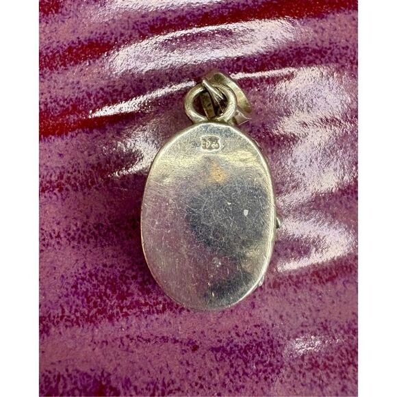 Vintage sterling silver turquoise handmade pendant. - Picture 5 of 9